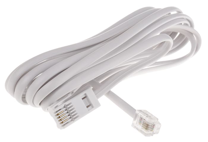 Cable de extensión para telefóno RS PRO, Blanco