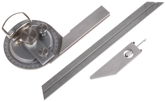 MikronTec 360° Metric  Bevel Protractor, 200 mm Stainless Steel Blade