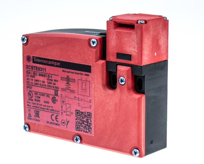 Telemecanique Sensors XCS-TE Series Solenoid Interlock Switch, Power to Unlock, 24V ac/dc