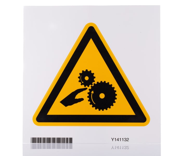 Panneau de sol pliable adhésif(ve) Brady avec pictogramme : Risque de danger dû aux pièces rotatives