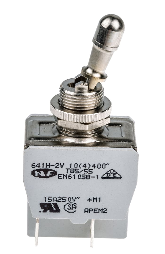 641H/22V APEM APEM Toggle Switch, Panel Mount, OnOff, DPST, Tab