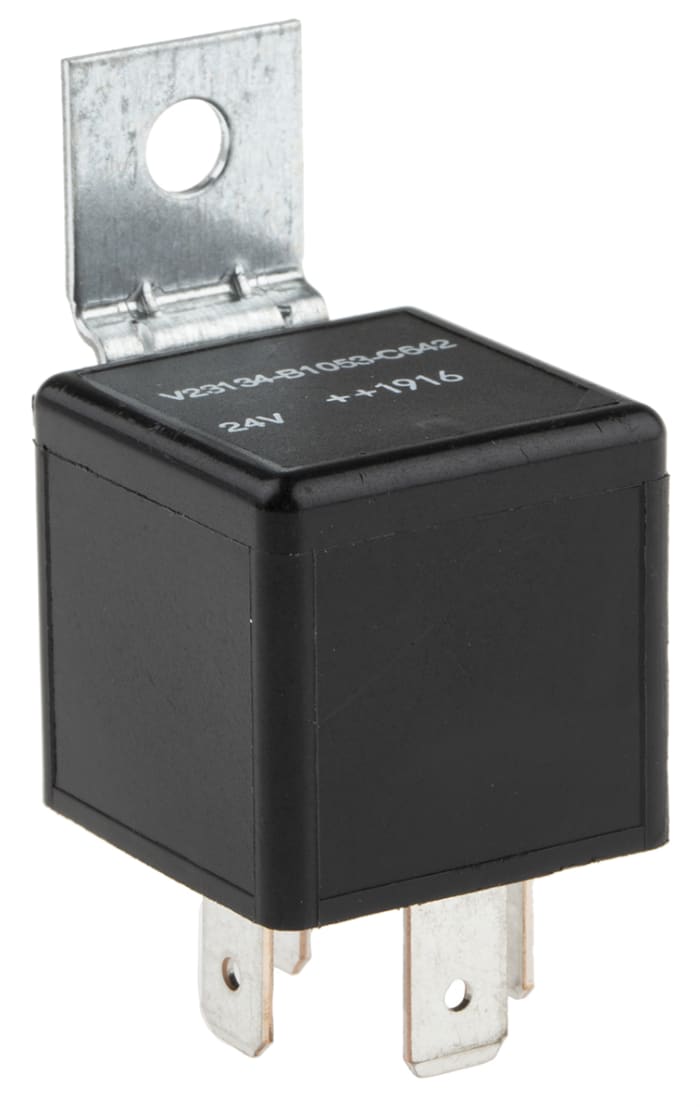 TE Connectivity Plug In Automotive Relay, 24V dc Coil Voltage, 40A Switching Current, SPST