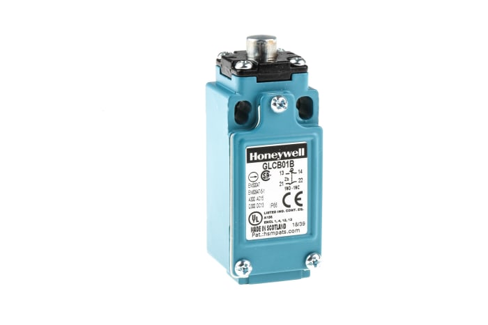 Honeywell GLC Series Plunger Limit Switch, NO/NC, IP66, SPDT 1NO/1NC, Die Cast Zinc Housing, 300V ac Max, 10A Max