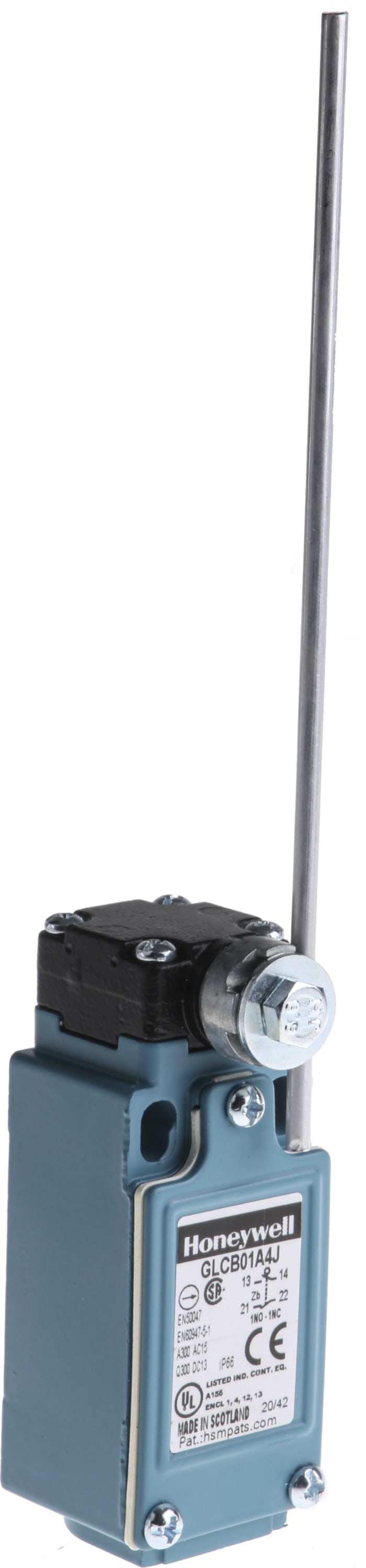 Honeywell GLC Series Rod Limit Switch, NO/NC, IP66, SPDT 1NO/1NC, Die Cast Zinc Housing, 300V ac Max, 10A Max