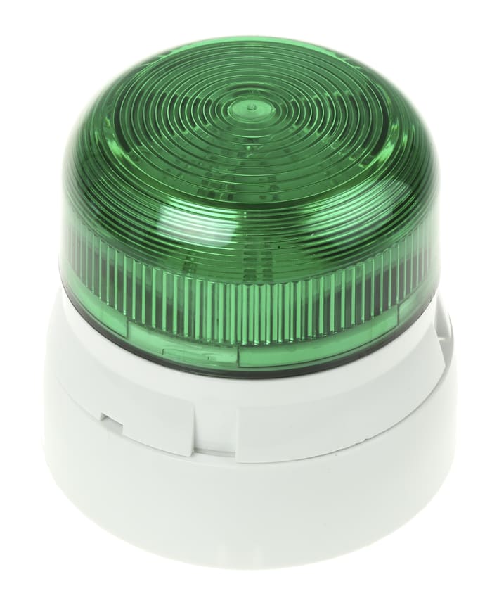 Klaxon Flashguard QBS Series Green Flashing Beacon, 12 V dc, 24 V dc, Surface Mount, Xenon Bulb