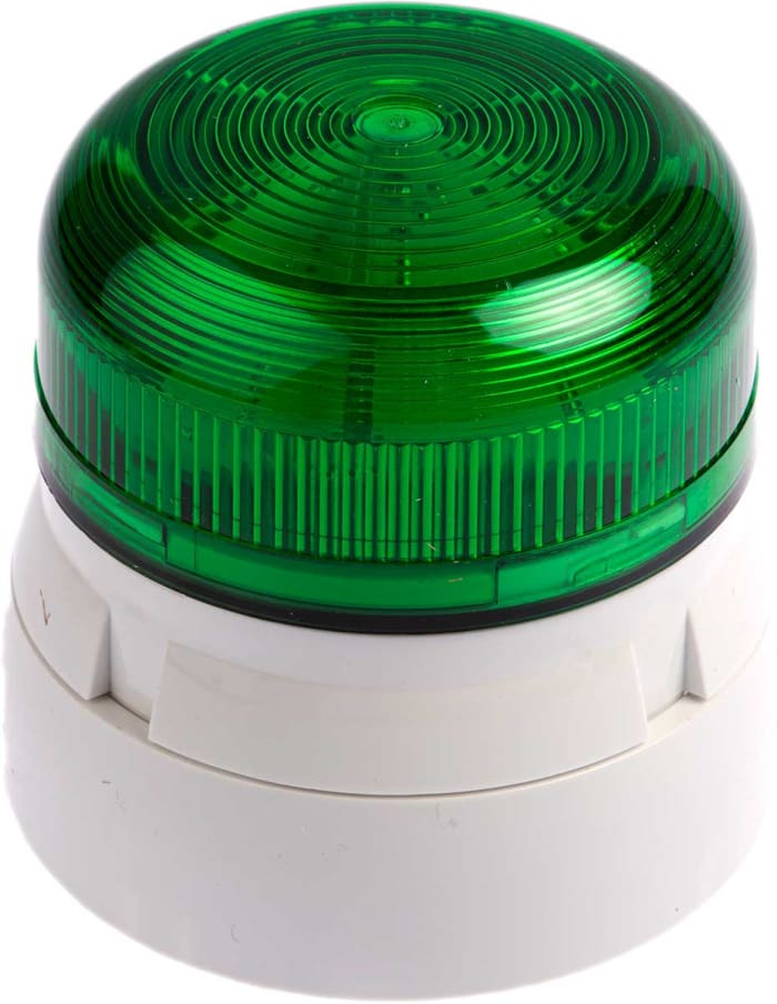 Klaxon Flashguard QBS Series Green Flashing Beacon, 230 V ac, Surface Mount, Xenon Bulb