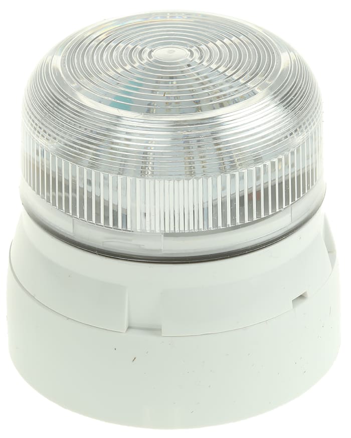 Klaxon Flashguard QBS Series Clear Flashing Beacon, 12 V dc, 24 V dc, Surface Mount, Xenon Bulb