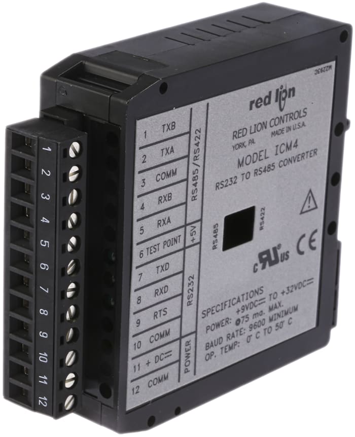 Red Lion, İnterface Dönüştürücü, RS232 - RS422/485, 9 → 32 V dc