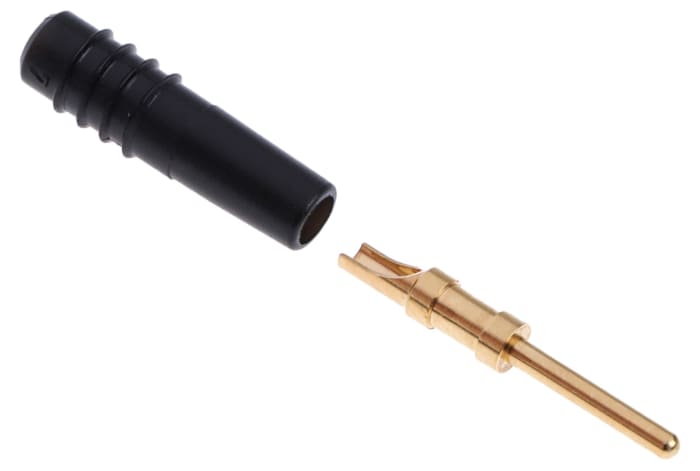Staubli Black Male Test Plug, 1mm Connector, Solder Termination, 6A, 30 V, 60V dc, Gold Plating