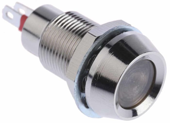 İndikatör Lamba/Sinyal Lambası, LED Lambalı, Kırmızı, Girintili, 24 V dc, 10 mm, 12,7mm, Lehimlenebilir Terminal