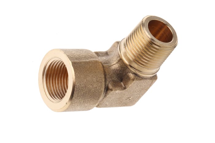 Legris Pneumatic Fitting Brass Pipe Fitting, 90° Threaded Threaded Elbow, Male 9.53 mm to Female 9.53 mm
