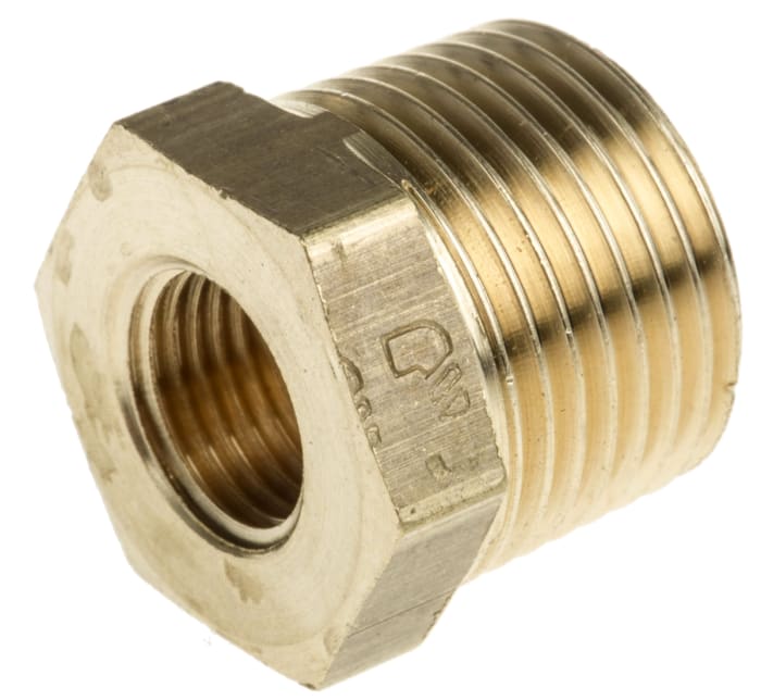Legris Pneumatic Fitting Brass Pipe Fitting Threaded Threaded Reducer, Male R 3/8 in to Female G 1/8 in