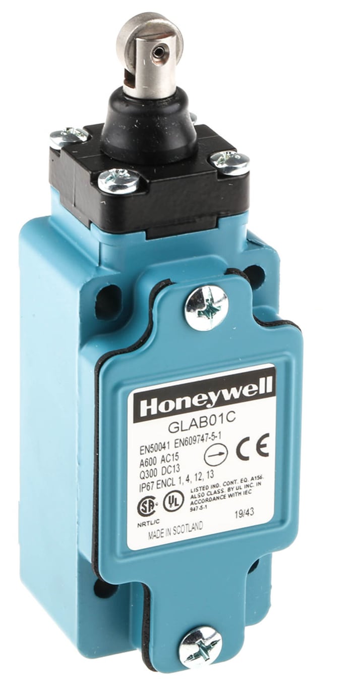 Honeywell GLA Series Plunger Limit Switch, NO/NC, IP67, SPDT, Die Cast Zinc Housing, 600V ac Max, 6A Max