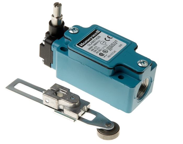 Honeywell GLA Series Adjustable Roller Lever Limit Switch, NO/NC, IP67, SPDT, Die Cast Zinc Housing, 600V ac Max, 6A Max