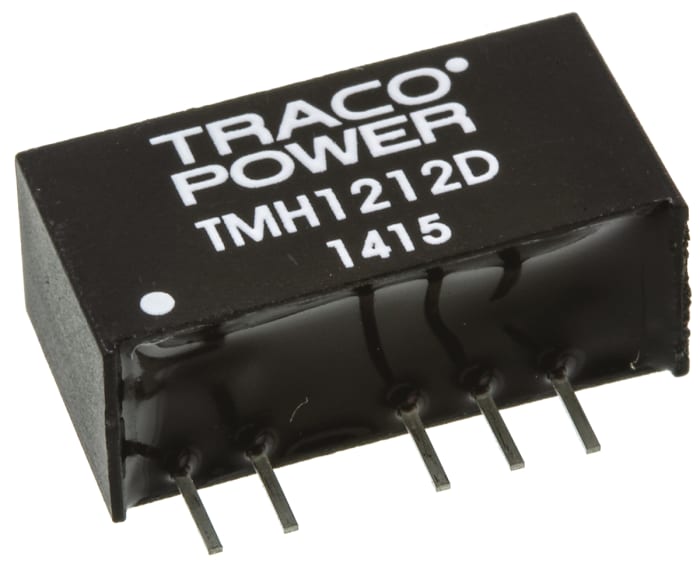 TRACOPOWER TMH DC-DC Converter, ±12V dc/ ±80mA Output, 10.8 → 13.2 V dc Input, 2W, Through Hole, +85°C Max Temp