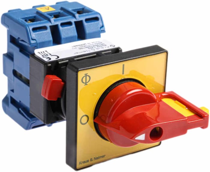 Kraus & Naimer 3P Pole Panel Mount Isolator Switch - 32A Maximum Current, 11kW Power Rating, IP65