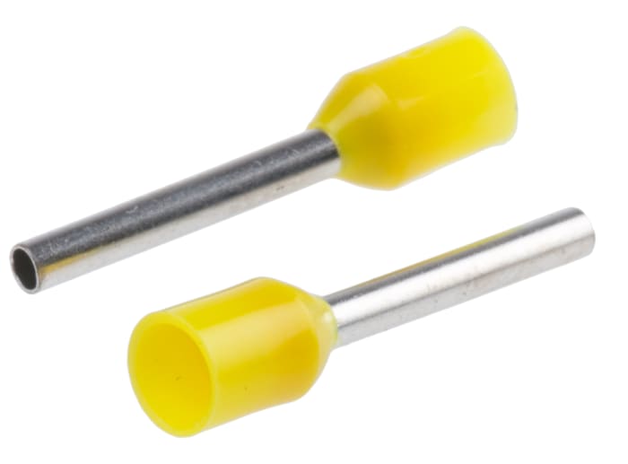 Embout à sertir RS PRO, 1mm², Jaune, longueur 12mm