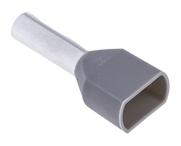 Krimpovací dutinka izolovaná délka kolíku 12mm Šedá, max. AWG: 2 x 12AWG 2 x 4mm²