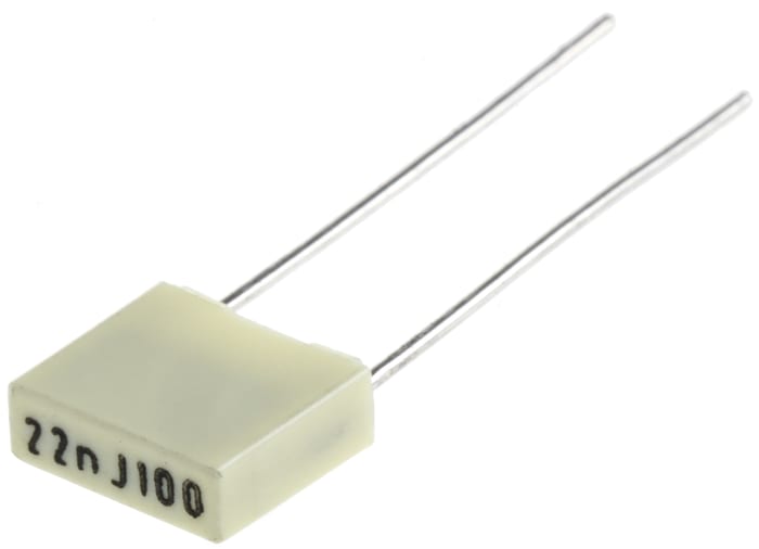 Condensateur à couche mince KEMET R82 22nF 63 V ac, 100 V dc ±5%