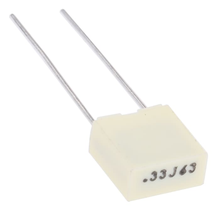 KEMET R82 Polyester Film Capacitor, 40 V ac, 63 V dc, ±5%, 330nF, Through Hole