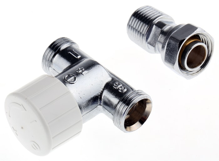 INVENSYS CLIMATE CONTROLS Chrome Plated Brass 1/2 in BSP to 1/2 in BSP Thermostatic Radiator Valve