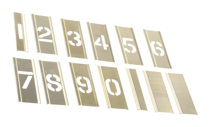 Pochoir Chiffres, 25mm en Laiton, lot de 13 pièces