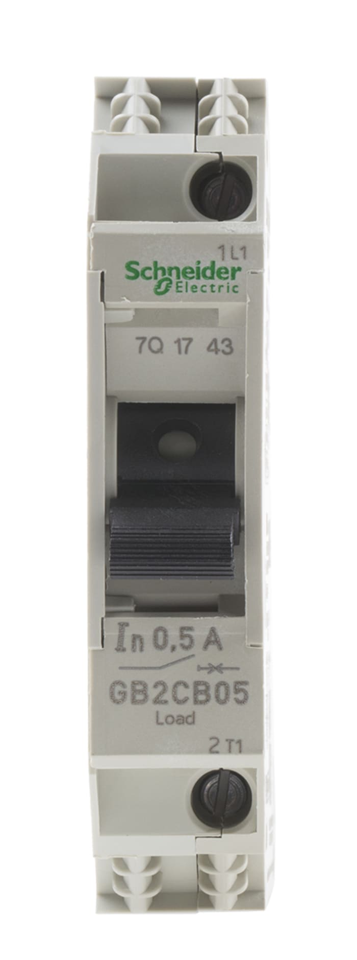 Schneider Electric Thermal Circuit Breaker - GB2  Single Pole 277V ac Voltage Rating DIN Rail Mount, 500mA Current