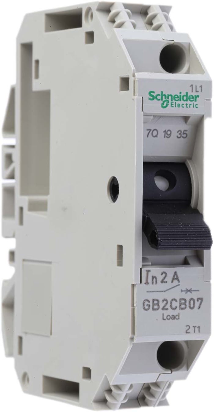 Schneider Electric Thermal Circuit Breaker - GB2  Single Pole 277V ac Voltage Rating DIN Rail Mount, 2A Current Rating