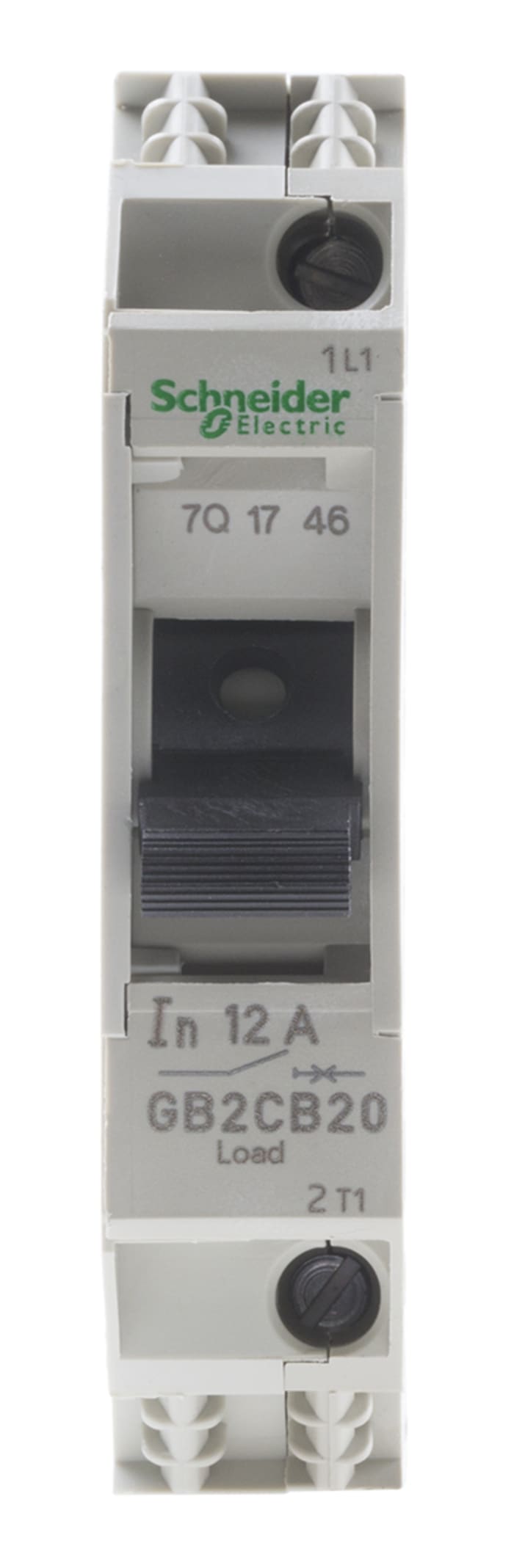 Schneider Electric Thermal Circuit Breaker - GB2  Single Pole 277V ac Voltage Rating DIN Rail Mount, 12A Current Rating