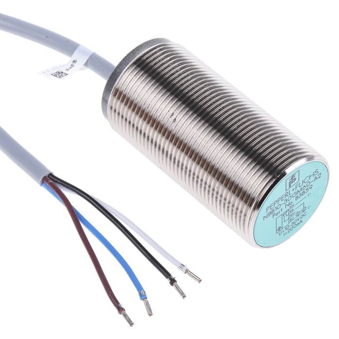 Pepperl + Fuchs Inductive Barrel-Style Proximity Sensor, M30 x 1.5, 10 mm Detection, PNP Output, 10 → 30 V dc,