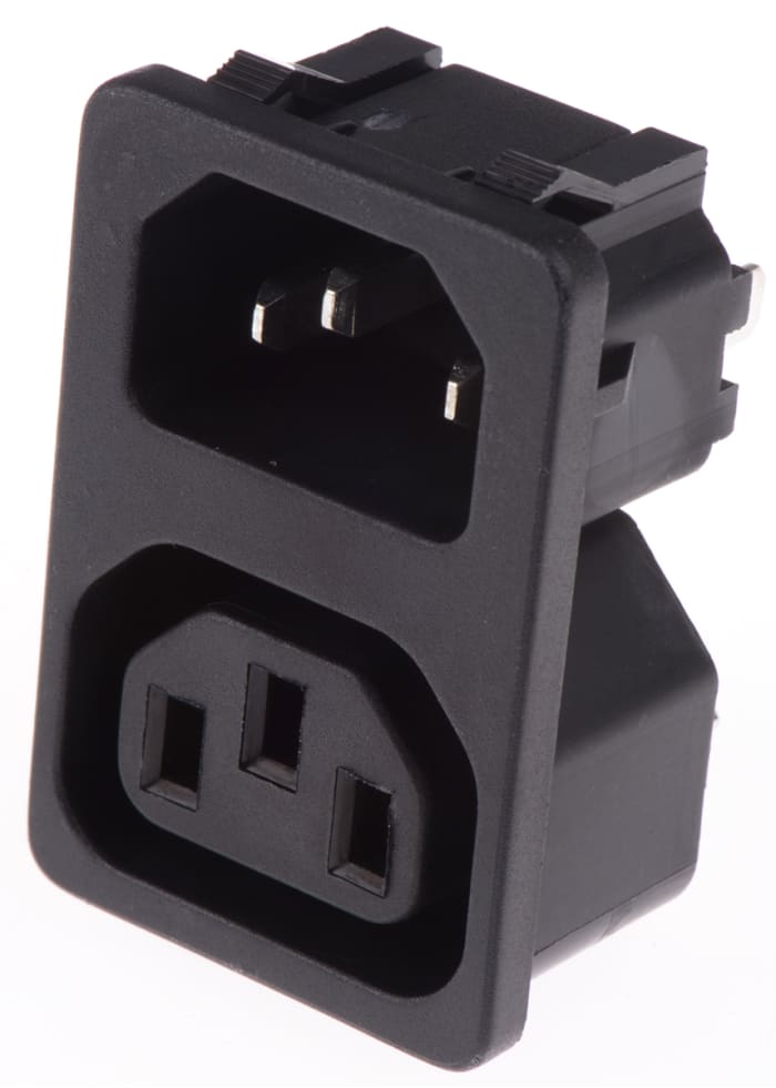 Schurter C13, C14 Snap-In IEC Connector Socket, Plug, 10A, 250 V