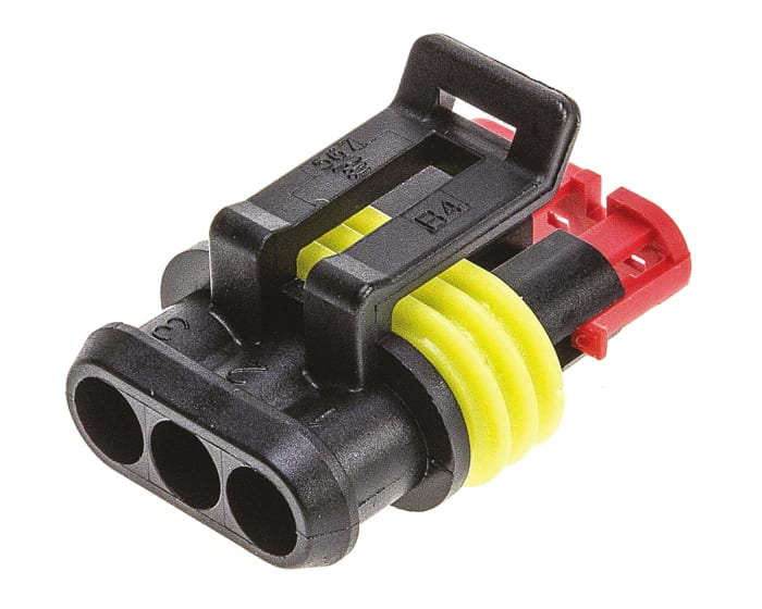 TE Connectivity, AMP Superseal 1.5 Female 3 Way for use with Centerline Wire-to-Wire Connector