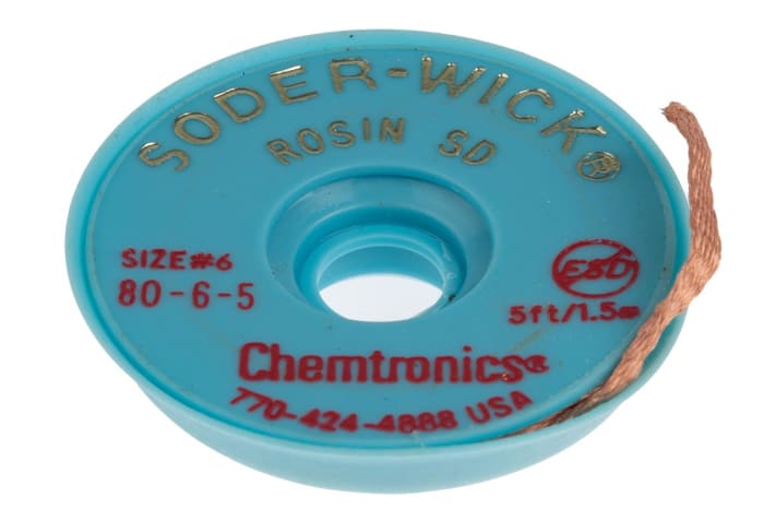 Tresse à dessouder, Chemtronics, 1.5m x 5.3mm