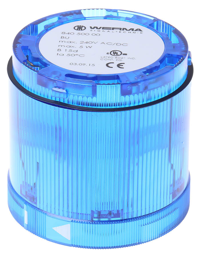 Werma 840 Series Blue Steady Effect Beacon Unit, 12 → 230 V ac/dc, Filament Bulb, AC, DC, IP54