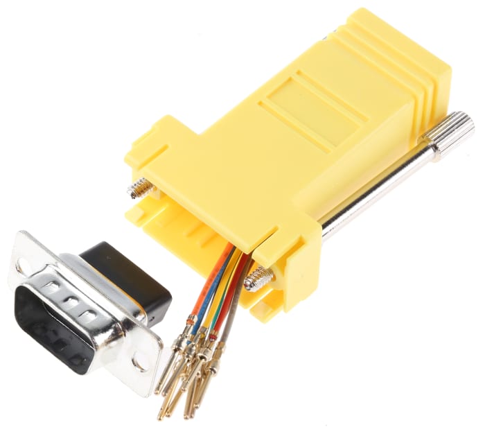 RS PRO D Sub Adapter Male 9 Way D-Sub to Female RJ45