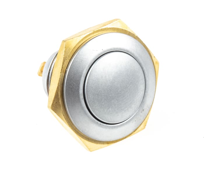 ITW Switches 57 Series Miniature Push Button Switch, Momentary, Panel Mount, 16.1mm Cutout, SPST, Clear LED, 125V ac,
