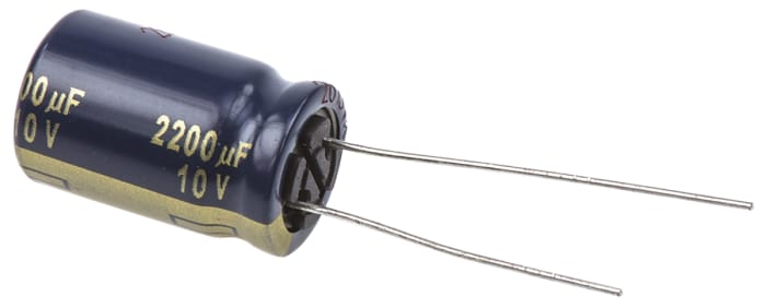 Panasonic 2200μF Electrolytic Capacitor 10V dc, Through Hole - EEUFC1A222