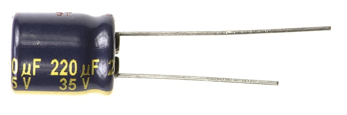 Panasonic 220μF Aluminium Electrolytic Aluminium Electrolytic Capacitor 35V dc, Radial, Through Hole - EEUFC1V221