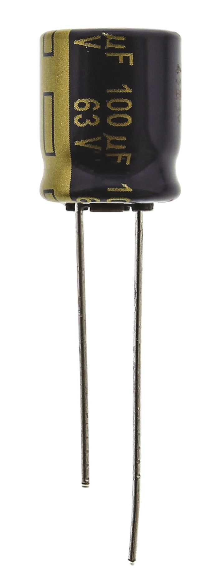 Panasonic 100μF Aluminium Electrolytic Aluminium Electrolytic Capacitor 63V dc, Radial, Through Hole - EEUFC1J101