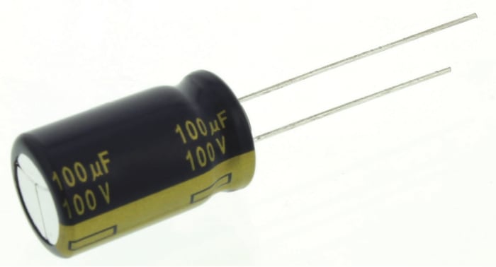 Panasonic 100μF Aluminium Electrolytic Capacitor 100V dc, Through Hole - EEUFC2A101