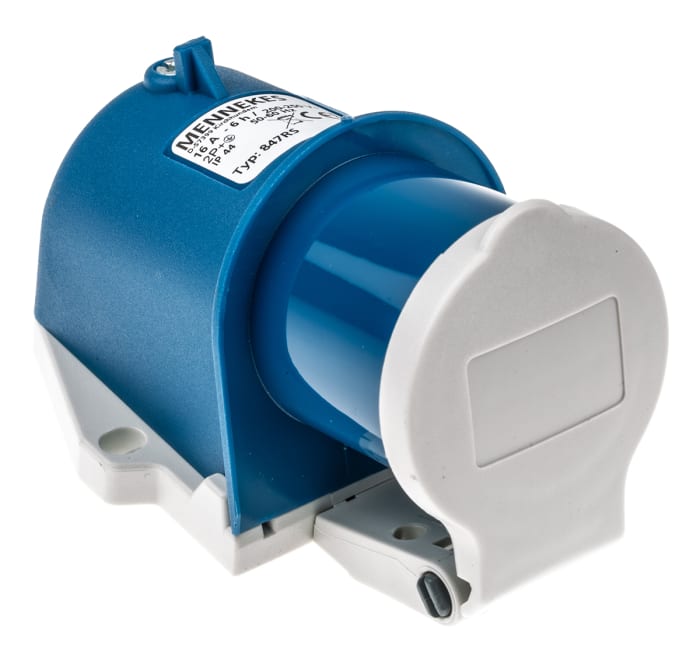 MENNEKES, PowerTOP IP44 Blue Wall Mount 3P Right Angle Industrial Power Socket, Rated At 16A, 230 V