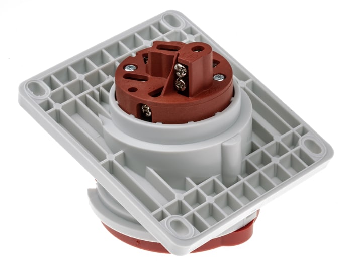 738 MENNEKES | MENNEKES, Rated At 16A, 400V IP44 Red, Panel Mount ...