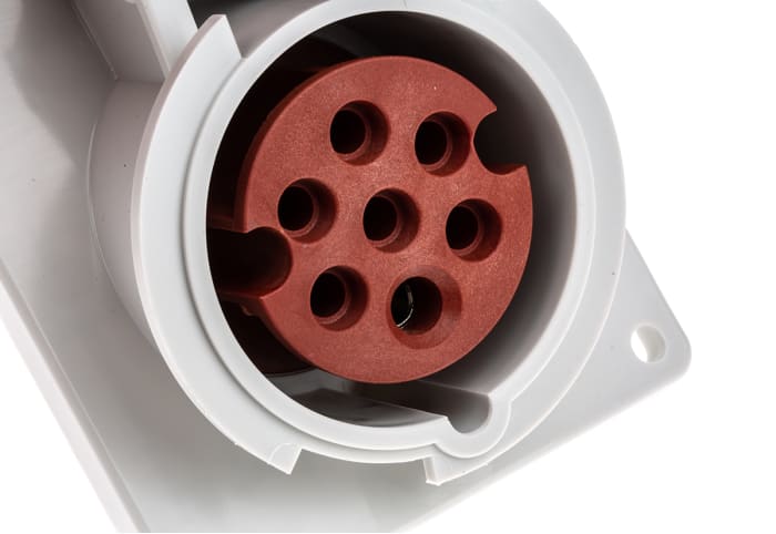 738 MENNEKES | MENNEKES, Rated At 16A, 400V IP44 Red, Panel Mount ...