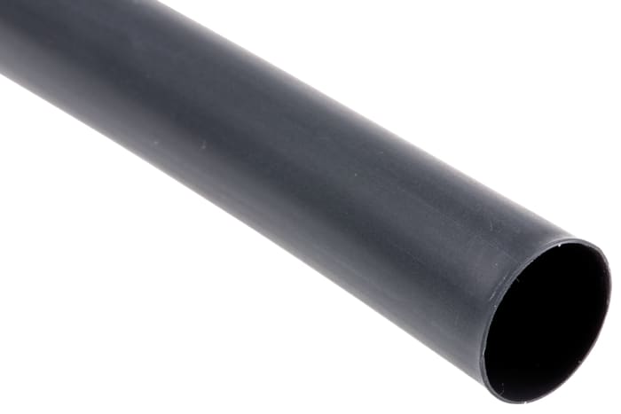 Gaine thermorétractable TE Connectivity, Diam. 12mm, Long. 1.2m, Rétreint 4:1, Noir