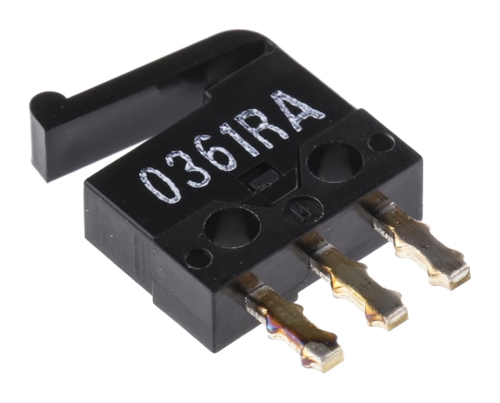 Omron Lever Micro Switch, Through Hole Terminal, 500 mA @ 30 V dc, SPDT, IP40