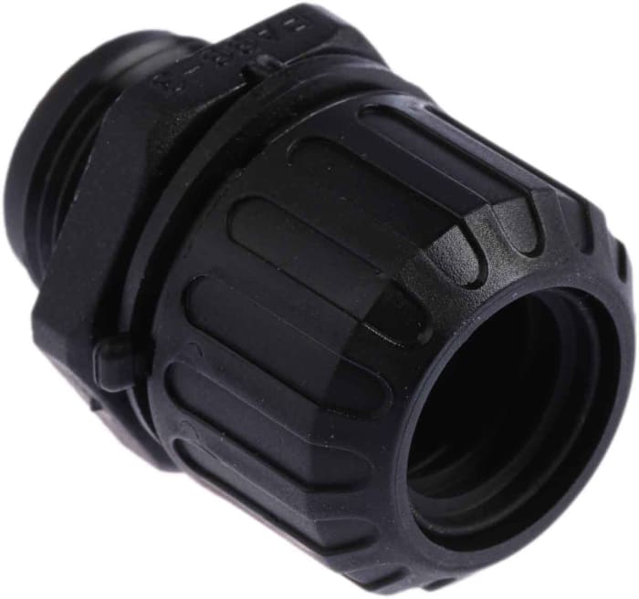 Adaptaflex Straight, Conduit Fitting, 16mm Nominal Size, PG11, Nylon 66, Black IP66, IP67, IP68, IP69K rating