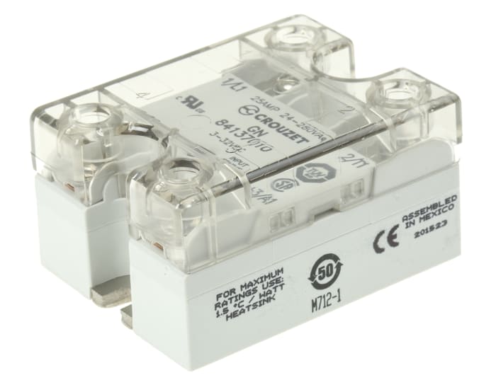 Crouzet Solid State Relay, 25 A Load, Chassis Mount, 280 V ac Load, 32 V Control