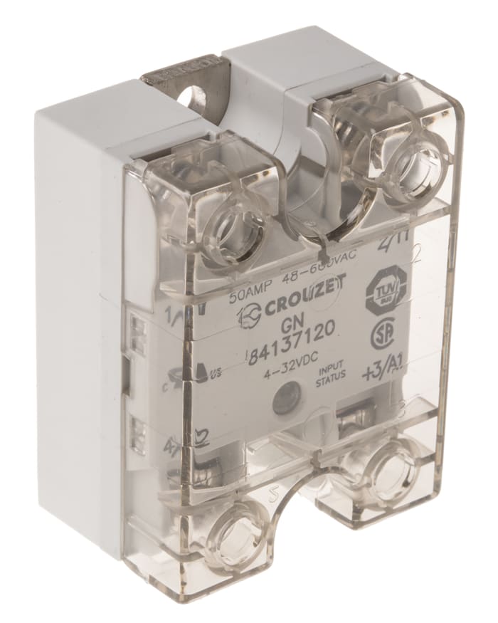 Crouzet Solid State Relay, 50 A Load, Chassis Mount, 660 V ac Load, 32 V Control