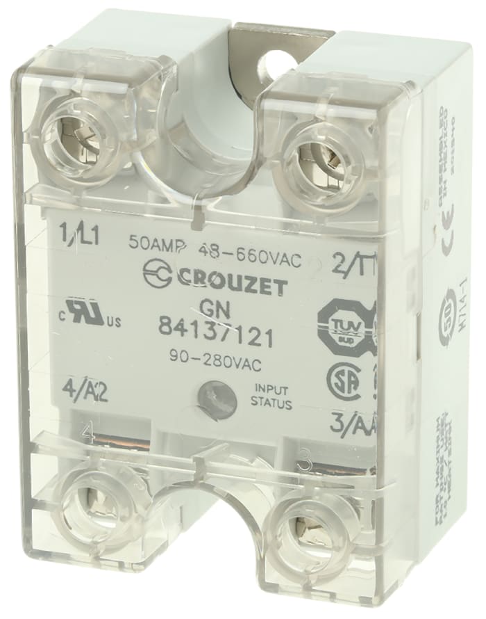 Crouzet Solid State Relay, 50 A Load, Panel Mount, 280 V Load, 280 V Control