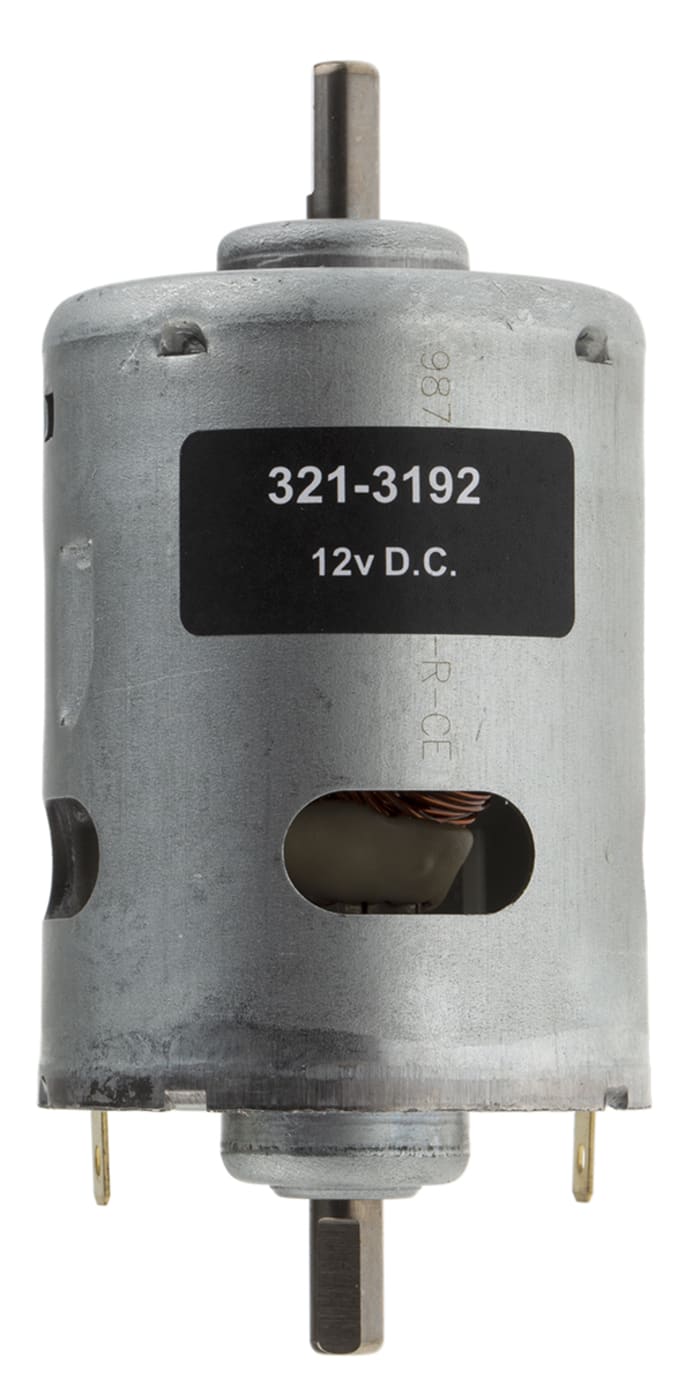 RS PRO Brushed DC Motor, 80.16 W, 12 V dc, 92.13 mNm, 8311 rpm, 6.35mm Shaft Diameter